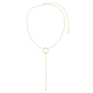  Open Circle Ball Chain Lariat - Adina Eden's Jewels