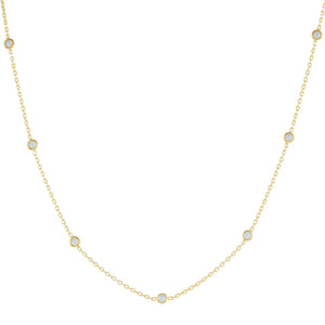 Gold CZ Bezel Necklace - Adina Eden's Jewels