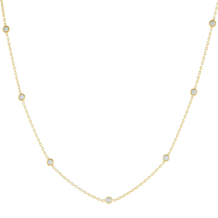 Gold CZ Bezel Necklace - Adina Eden's Jewels