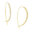 Gold CZ Threader Hoop Earring - Adina Eden's Jewels