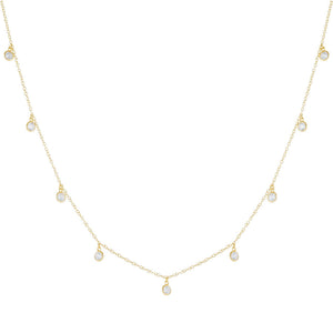Gold CZ Bezel Dangling Choker - Adina Eden's Jewels