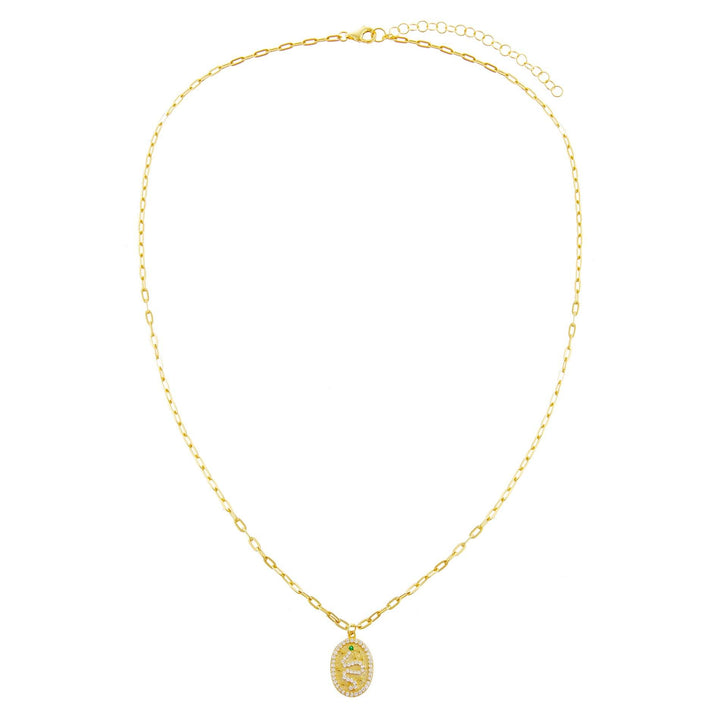  Pavé Snake Oval Necklace - Adina Eden's Jewels