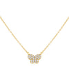 Gold Pavé Mini Butterfly Necklace - Adina Eden's Jewels