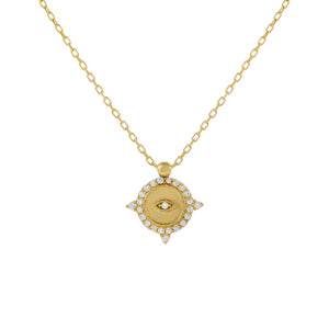 Gold CZ Compass Necklace - Adina Eden's Jewels