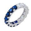 Sapphire Blue / 6 Two-Tone Princess Cut Band - Adina Eden's Jewels