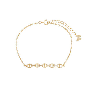 Gold Accented Mariner Link Bracelet - Adina Eden's Jewels