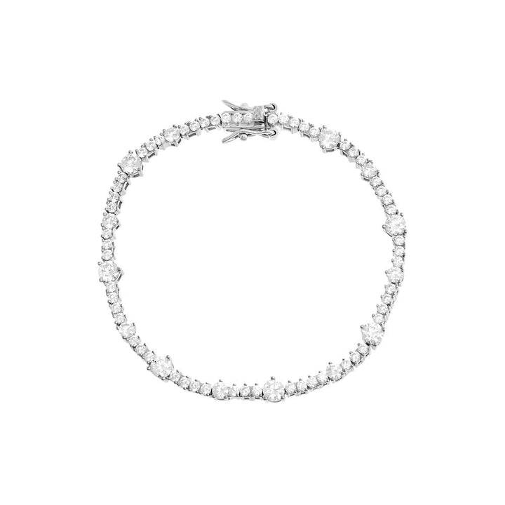 Silver Accented Three Prong Tennis Bracelet - Adina Eden's Jewels