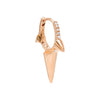 14K Rose Gold / Single Diamond Triple Spike Huggie Earring 14K - Adina Eden's Jewels