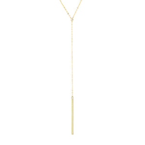 Gold Solid Bar Drop Necklace - Adina Eden's Jewels