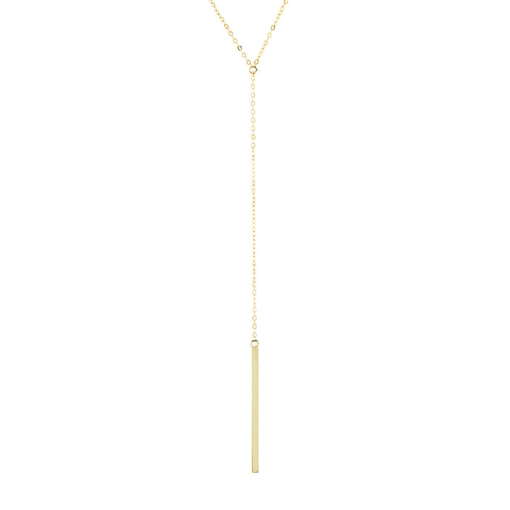 Gold Solid Bar Drop Necklace - Adina Eden's Jewels