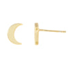 Gold Solid Moon Stud Earrings - Adina Eden's Jewels