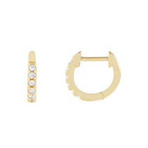 Gold Pavé Classic Huggie Earring - Adina Eden's Jewels