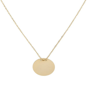 Gold / Flat Oval Oval Tag Necklace - Adina Eden's Jewels