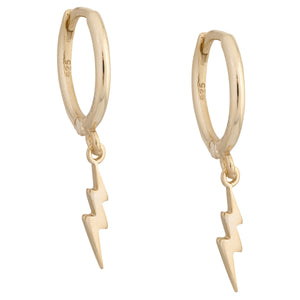 Gold Bolt Huggie Earring - Adina Eden's Jewels
