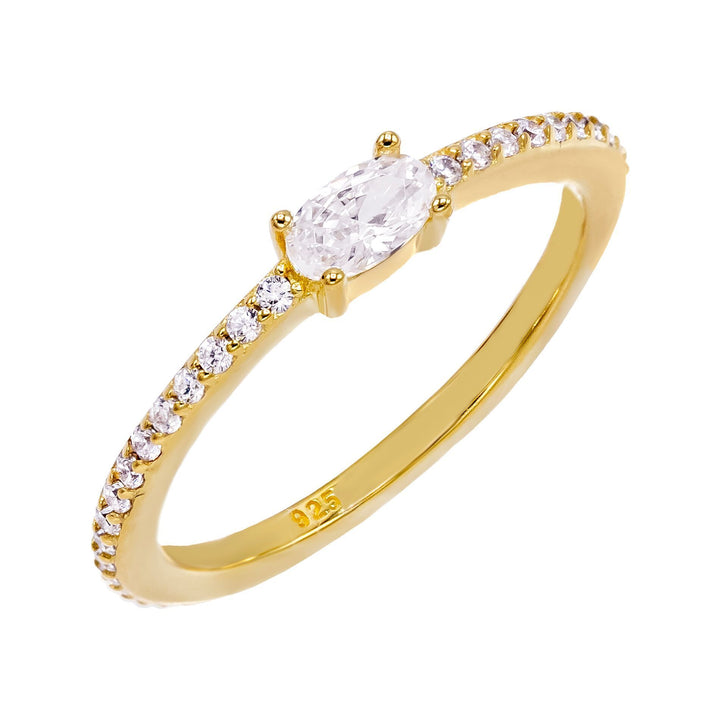 Gold / 6 Oval Stone Ring - Adina Eden's Jewels