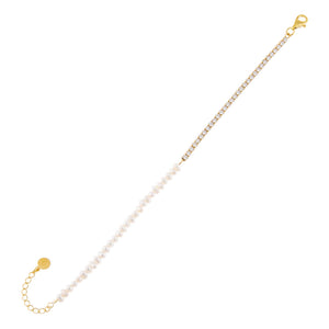 Pearl White Pearl X Tennis Bracelet - Adina Eden's Jewels
