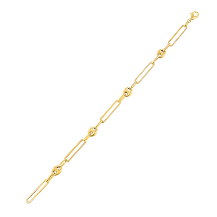Gold / 6MM Mariner Paperclip Bracelet - Adina Eden's Jewels