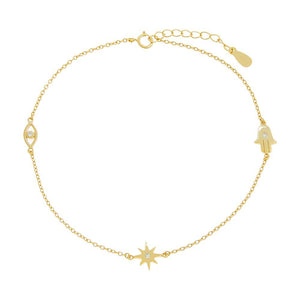 Gold Triple Pavé Novelty Bracelet - Adina Eden's Jewels