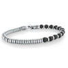 Black Black Satin Beads Twisted Wire Bracelet - Adina Eden's Jewels