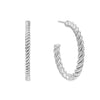Silver / 25 MM Rope Hoop Earring - Adina Eden's Jewels