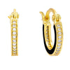 Onyx Pavé Enamel Huggie Earring - Adina Eden's Jewels