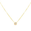 14K Gold Diamond Solitaire Circle Necklace 14K - Adina Eden's Jewels