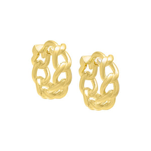 Gold Baby Curb Link Huggie Earring - Adina Eden's Jewels