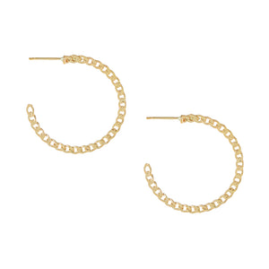  Baby Cuban Hoop Earring 14K - Adina Eden's Jewels