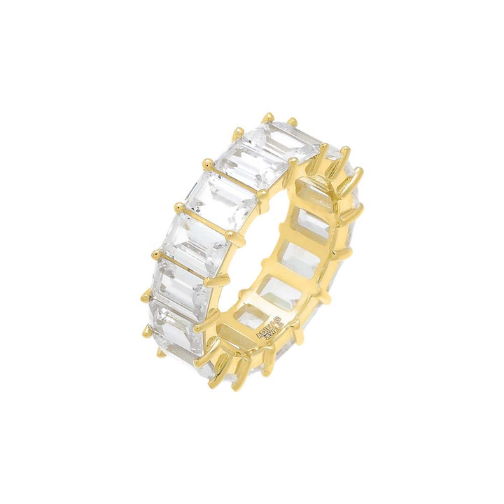 Gold / 9 Men's Baguette Eternity Band - Adina Eden's Jewels