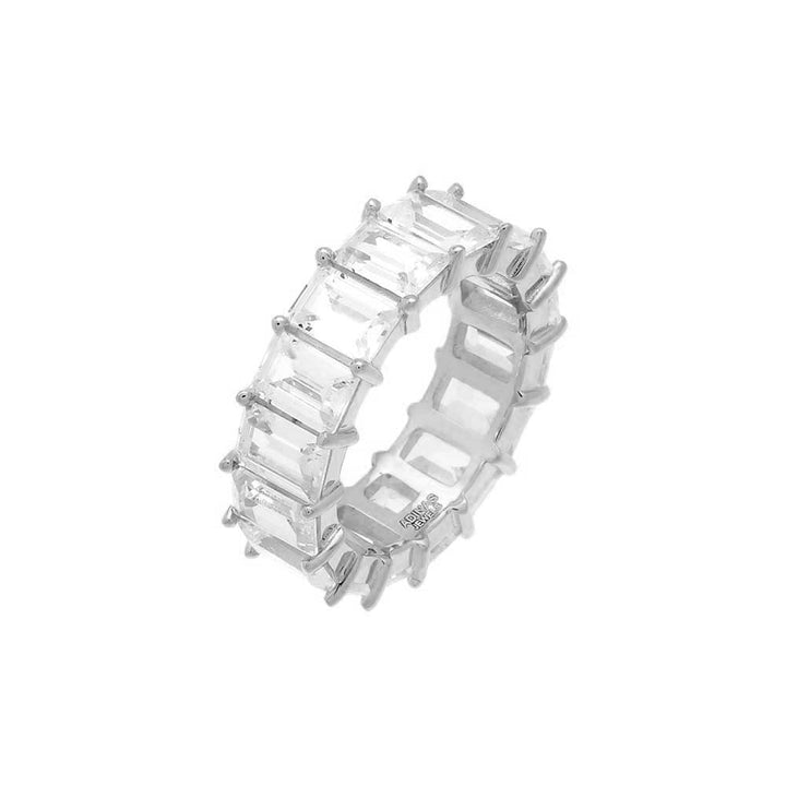 Silver / 9 Men's Baguette Eternity Band - Adina Eden's Jewels