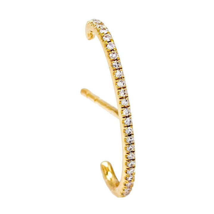  Diamond Pavé Hook Stud Earring 14K - Adina Eden's Jewels