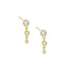 Gold CZ Bezel Drop Stud Earring - Adina Eden's Jewels
