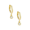 Gold CZ Bezel Huggie Earring - Adina Eden's Jewels