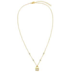  Bezel Lock Link Necklace - Adina Eden's Jewels