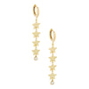 14K Gold / Pair Bezel Star Drop Earring 14K - Adina Eden's Jewels