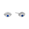 Silver Evil Eye Lash Stud Earring - Adina Eden's Jewels