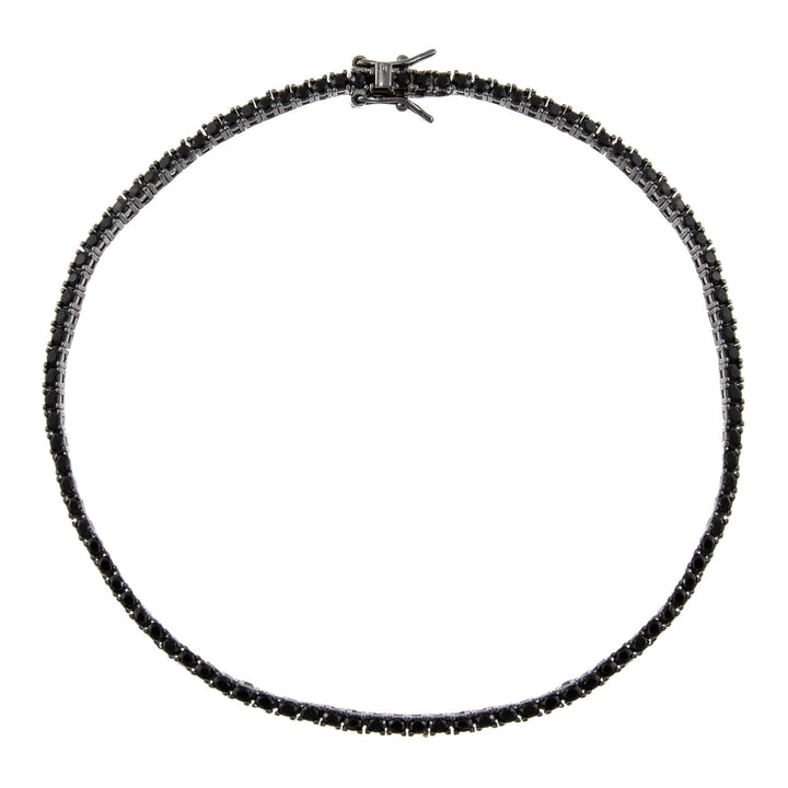 Onyx Colored Tennis Anklet - Adina Eden's Jewels