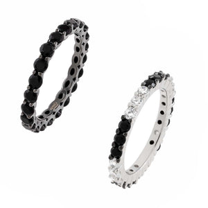 Onyx / 3 Onyx CZ Ring Combo Set - Adina Eden's Jewels
