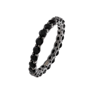 Onyx / 3 CZ Onyx Dainty Ring - Adina Eden's Jewels