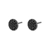 Black Round Pavé Disc Stud Earring - Adina Eden's Jewels