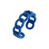 Sapphire Blue Enamel Colored Chain Link Ring - Adina Eden's Jewels