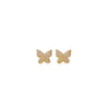 Gold Pavé Mini Butterfly Stud Earring - Adina Eden's Jewels