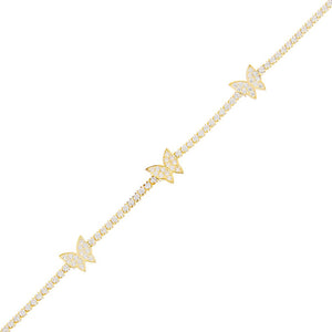 Gold Butterfly Tennis Bracelet - Adina Eden's Jewels