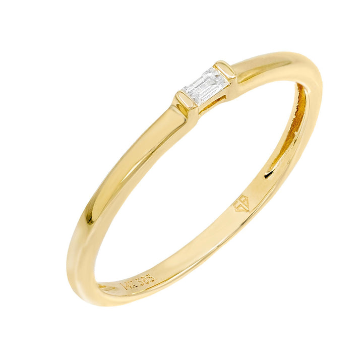 14K Gold / 6.5 Diamond Baguette Stone Ring 14K - Adina Eden's Jewels