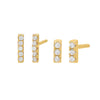 Gold / Pair Pave Bar Studs Earring Combo Set - Adina Eden's Jewels