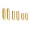 14K Gold / Pair Paperclip Lineup Huggie Earring Combo Set 14K - Adina Eden's Jewels