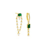 Emerald Green / Single Green & Gold Drop Earring Combo Set - Adina Eden's Jewels