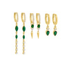 Emerald Green / Pair Green Lover Drop Earring Combo Set - Adina Eden's Jewels