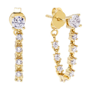 Gold Tennis Loop Stud Earring - Adina Eden's Jewels