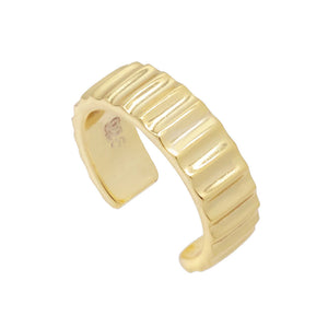 Gold Ridged Ear Cuff - Adina Eden's Jewels